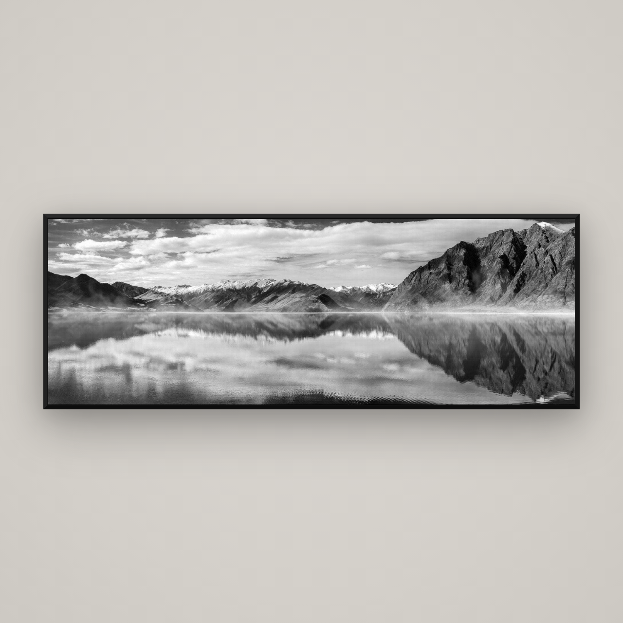 Ethereal Echoes, Lake Hāwea — Basel Black Matte, 198×70 cm. New Zealand fine art wall art by Stephen Milner.