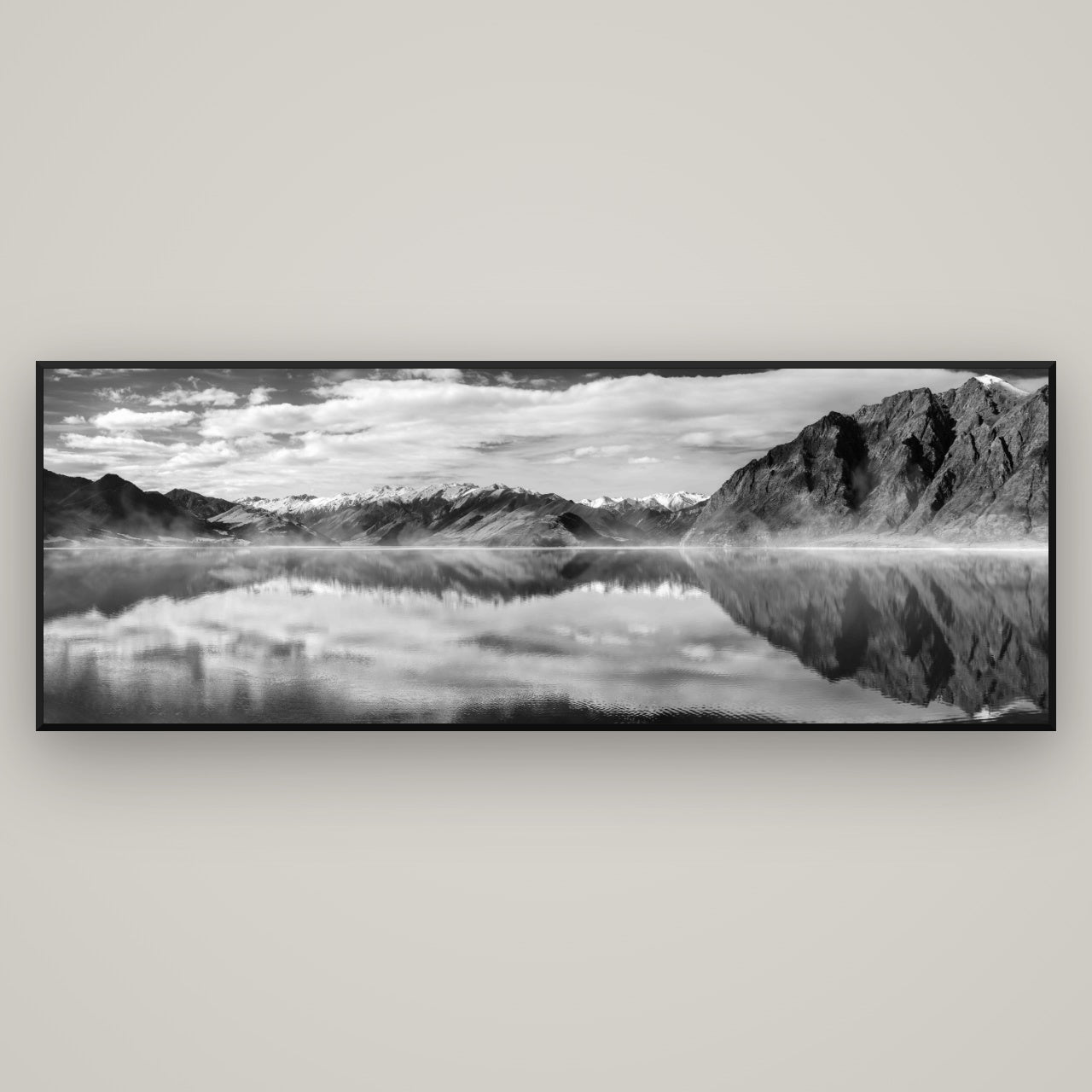 Ethereal Echoes, Lake Hāwea — Basel Black, 198×70 cm. New Zealand fine art wall art by Stephen Milner.