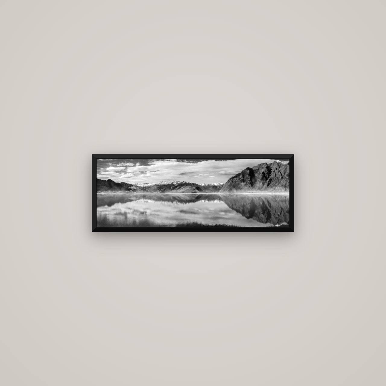 Ethereal Echoes, Lake Hāwea — Basel Black Matte, 68×24 cm. New Zealand fine art wall art by Stephen Milner.