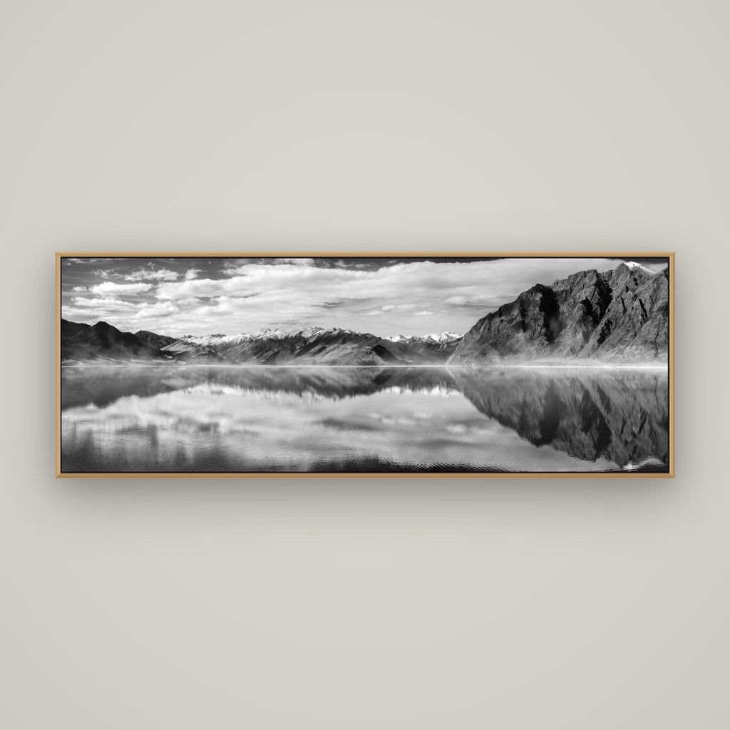 Ethereal Echoes, Lake Hāwea, Basel Natural Oak, 170×60 cm. New Zealand fine art wall art by Stephen Milner.
