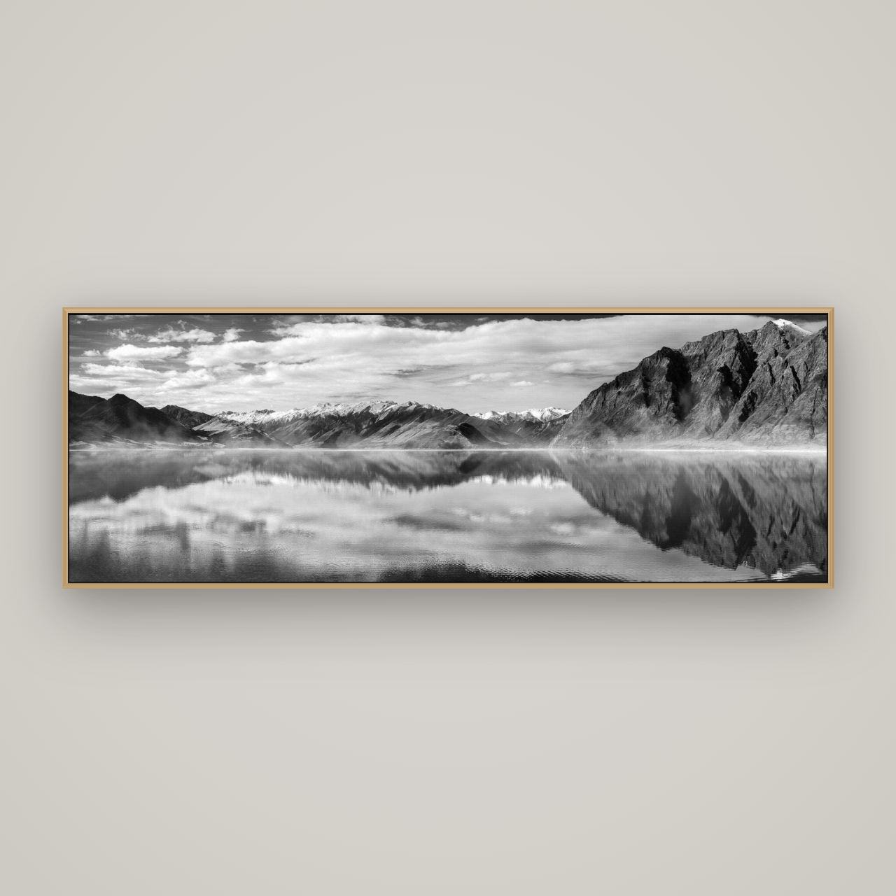 Ethereal Echoes, Lake Hāwea, Basel Natural Oak, 198×70 cm. New Zealand fine art wall art by Stephen Milner.