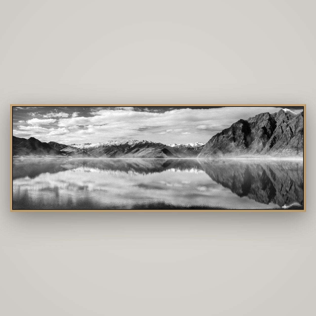 Ethereal Echoes, Lake Hāwea, Basel Natural Oak, 198×70 cm. New Zealand fine art wall art by Stephen Milner.