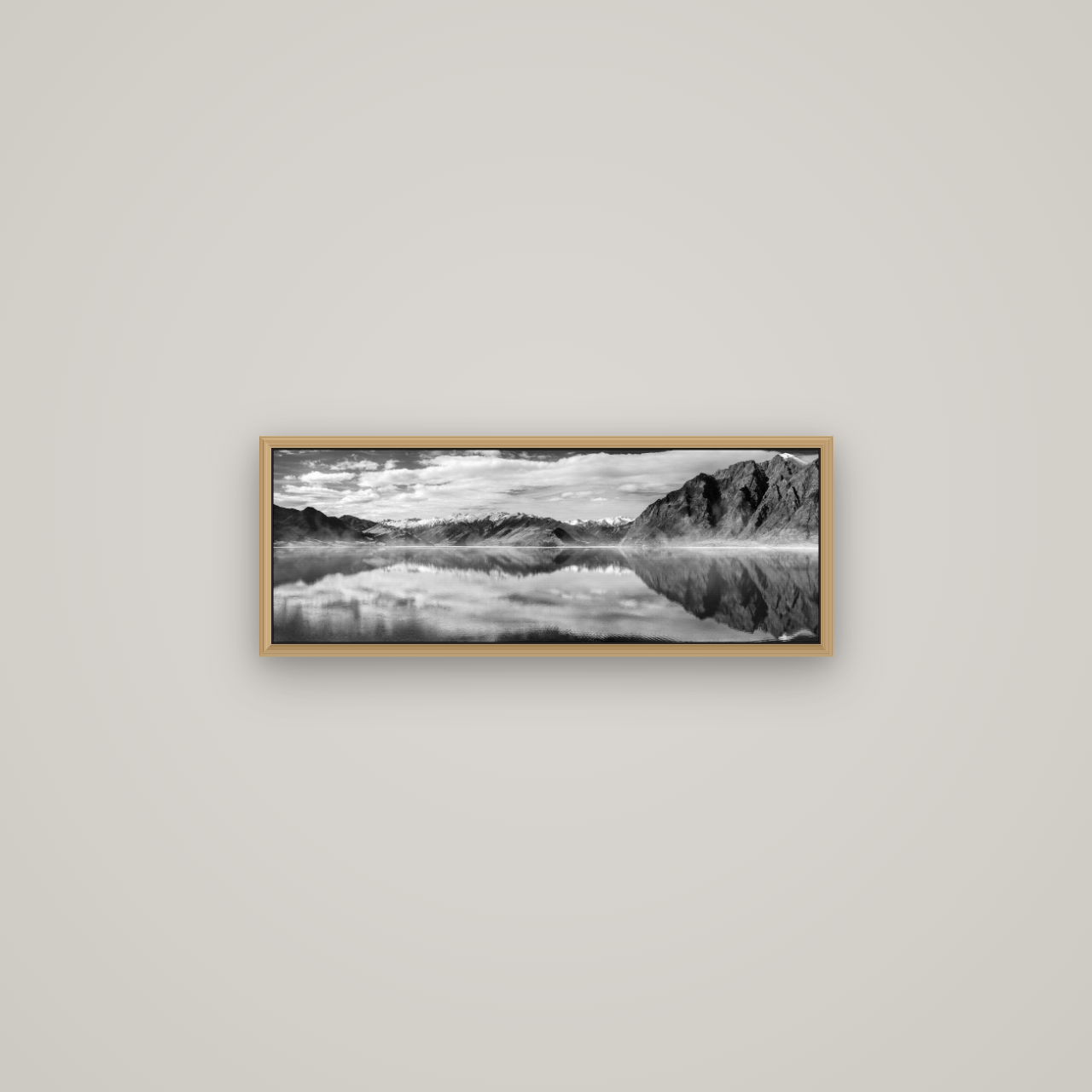 Ethereal Echoes, Lake Hāwea, Basel Natural Oak, 68×24 cm. New Zealand fine art wall art by Stephen Milner.