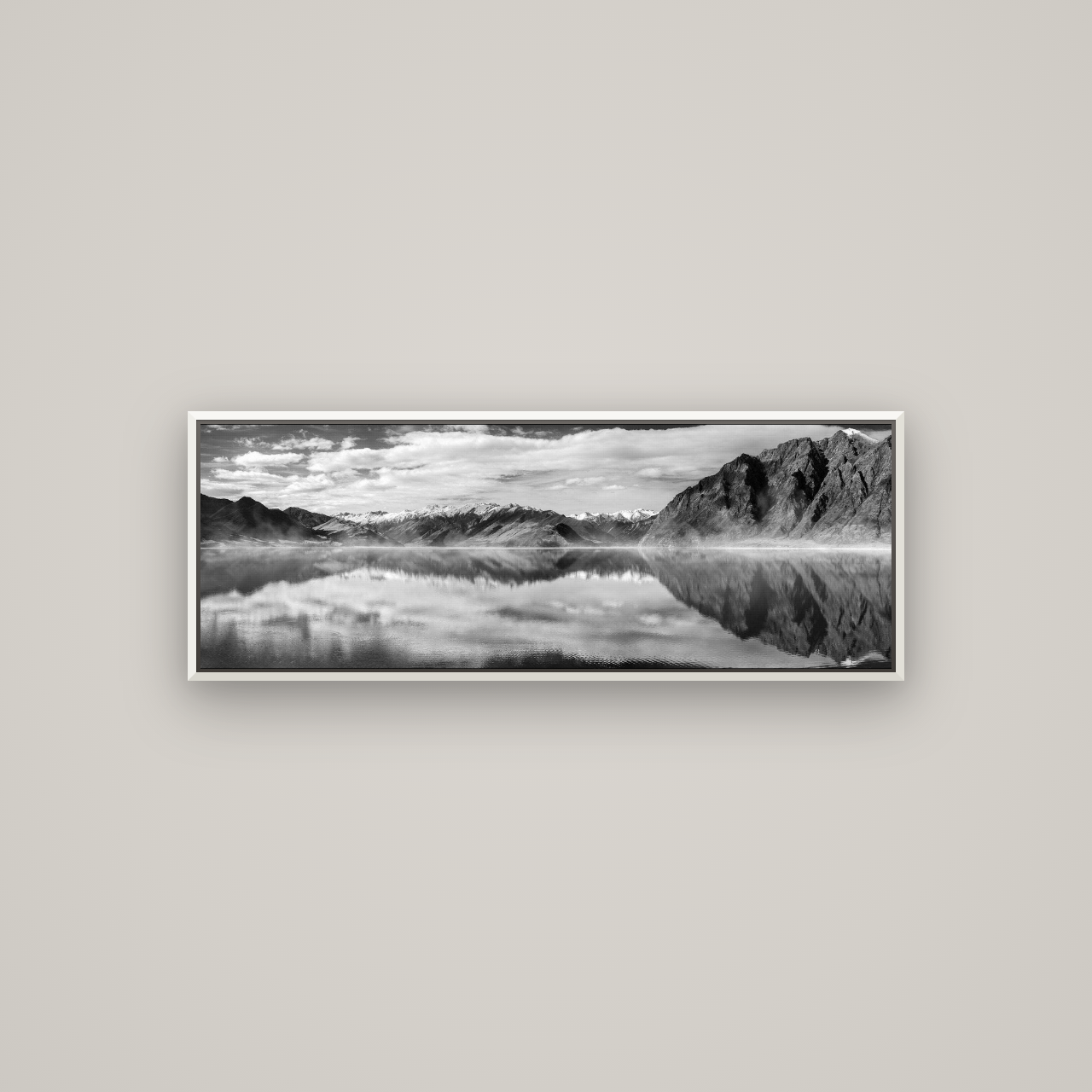 Ethereal Echoes, Lake Hāwea — Basel White, 113×40 cm. New Zealand fine art wall art by Stephen Milner.