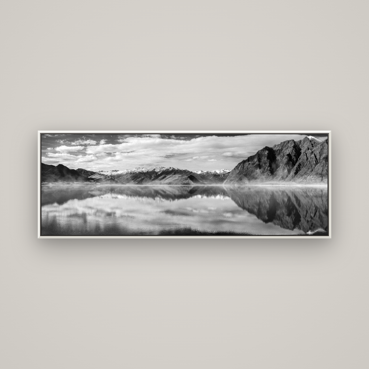 Ethereal Echoes, Lake Hāwea — Basel White, 170×60 cm. New Zealand fine art wall art by Stephen Milner.