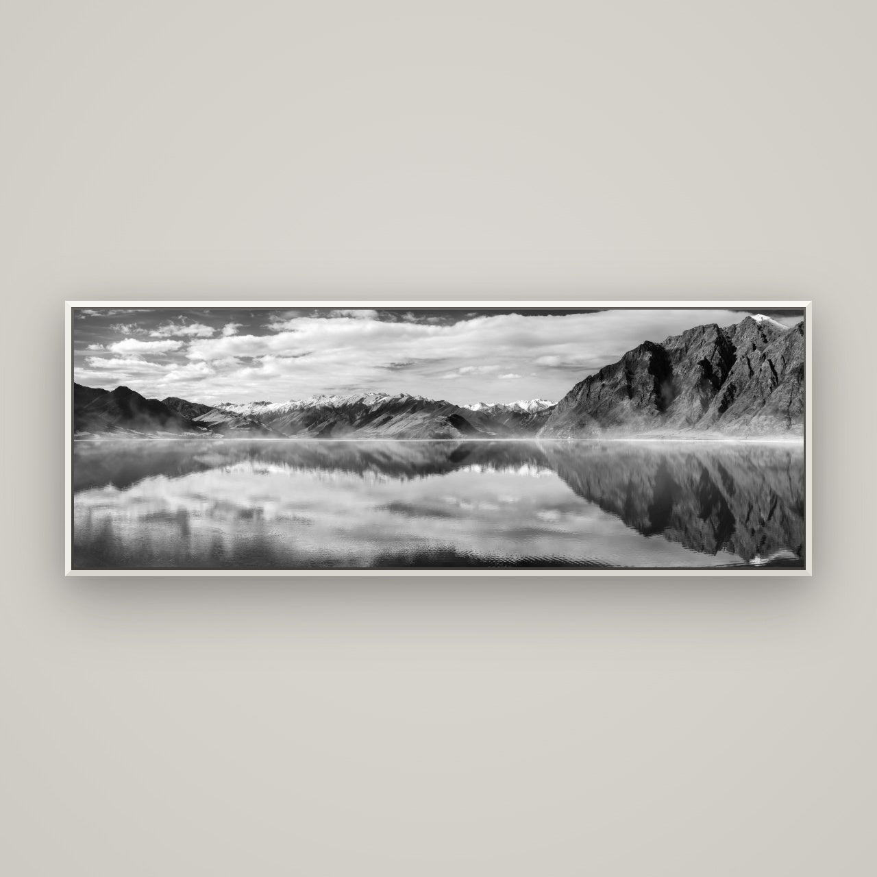 Ethereal Echoes, Lake Hāwea — Basel White, 170×60 cm. New Zealand fine art wall art by Stephen Milner.