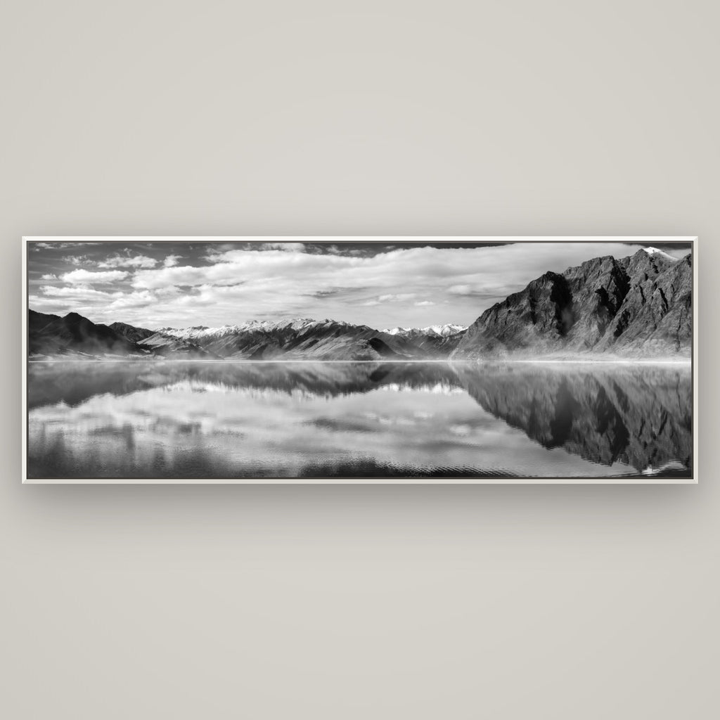 Ethereal Echoes, Lake Hāwea — Basel White, 198×70 cm. New Zealand fine art wall art by Stephen Milner.