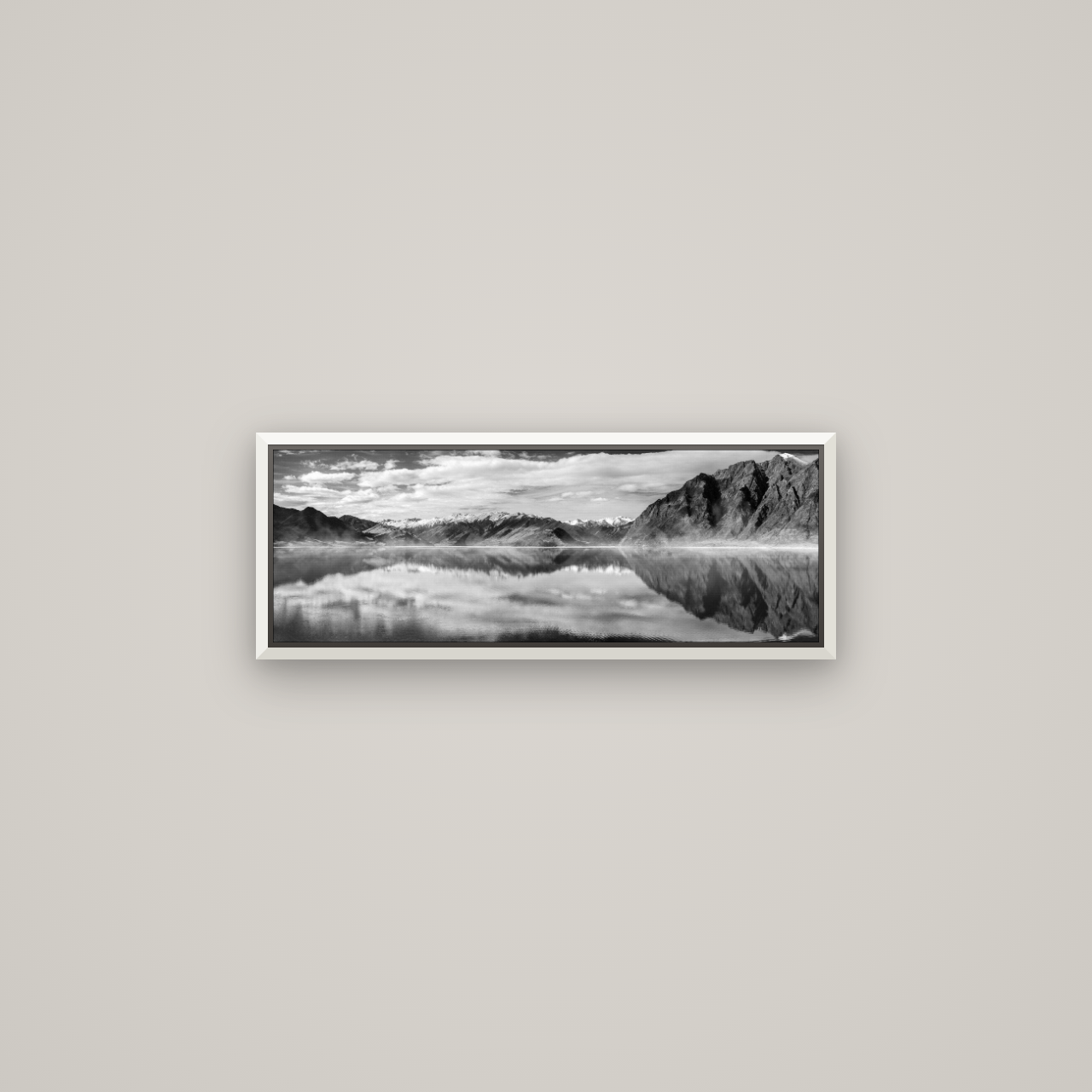 Ethereal Echoes, Lake Hāwea — Basel White, 68×24 cm. New Zealand fine art wall art by Stephen Milner.