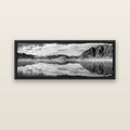 Ethereal Echoes, Lake Hāwea — black float frame canvas, 152 × 56 cm. New Zealand fine art landscape wall art by Stephen Milner.