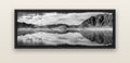 Ethereal Echoes, Lake Hāwea — black float frame canvas, 152 × 56 cm. New Zealand fine art landscape wall art by Stephen Milner.