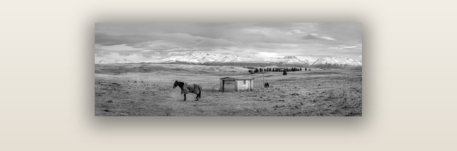 Ethereal Morning, Ben Ohau's Awakening — acrylic glass print, 91 × 30 cm. New Zealand fine art landscape wall art by Stephen Milner.