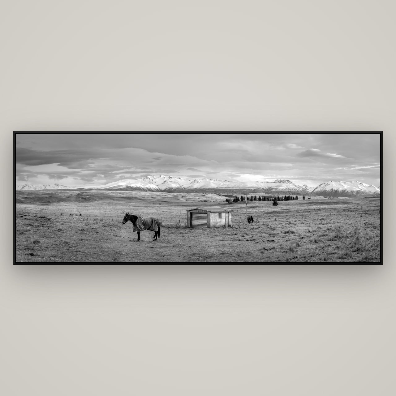 Ethereal Morning, Ben Ohau's Awakening — ArtBox Black, 198×70 cm. New Zealand fine art wall art by Stephen Milner.