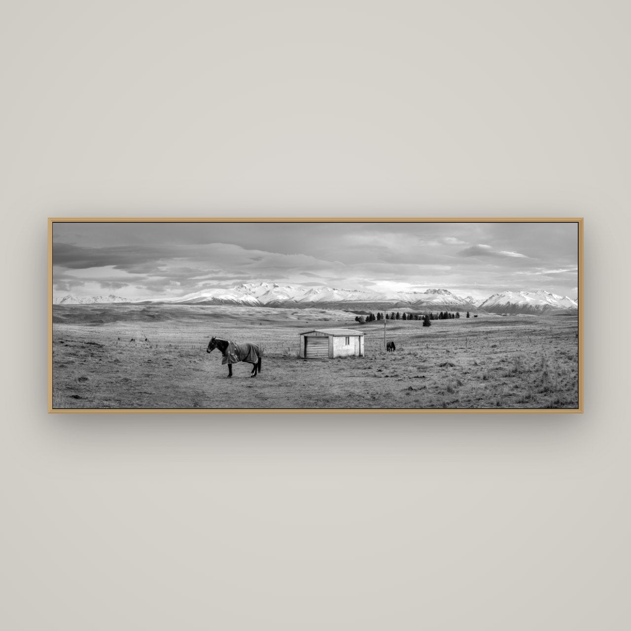 Ethereal Morning, Ben Ohau's Awakening, Basel Natural Oak, 170×60 cm. New Zealand fine art wall art by Stephen Milner.