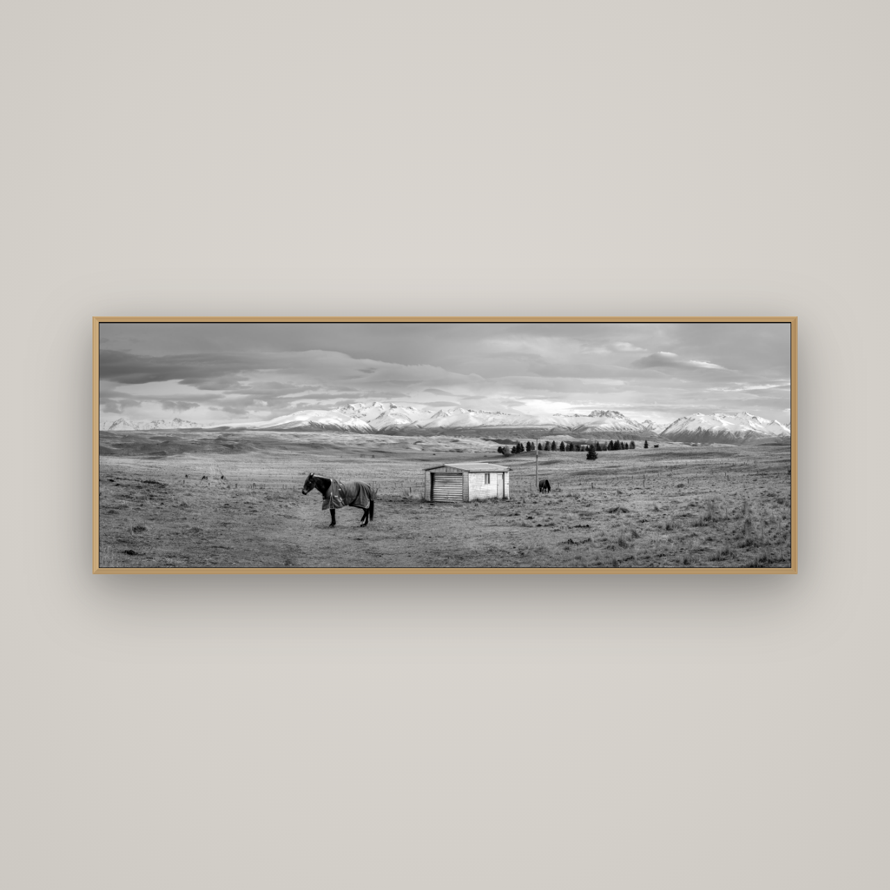 Ethereal Morning, Ben Ohau's Awakening, Basel Natural Oak, 170×60 cm. New Zealand fine art wall art by Stephen Milner.