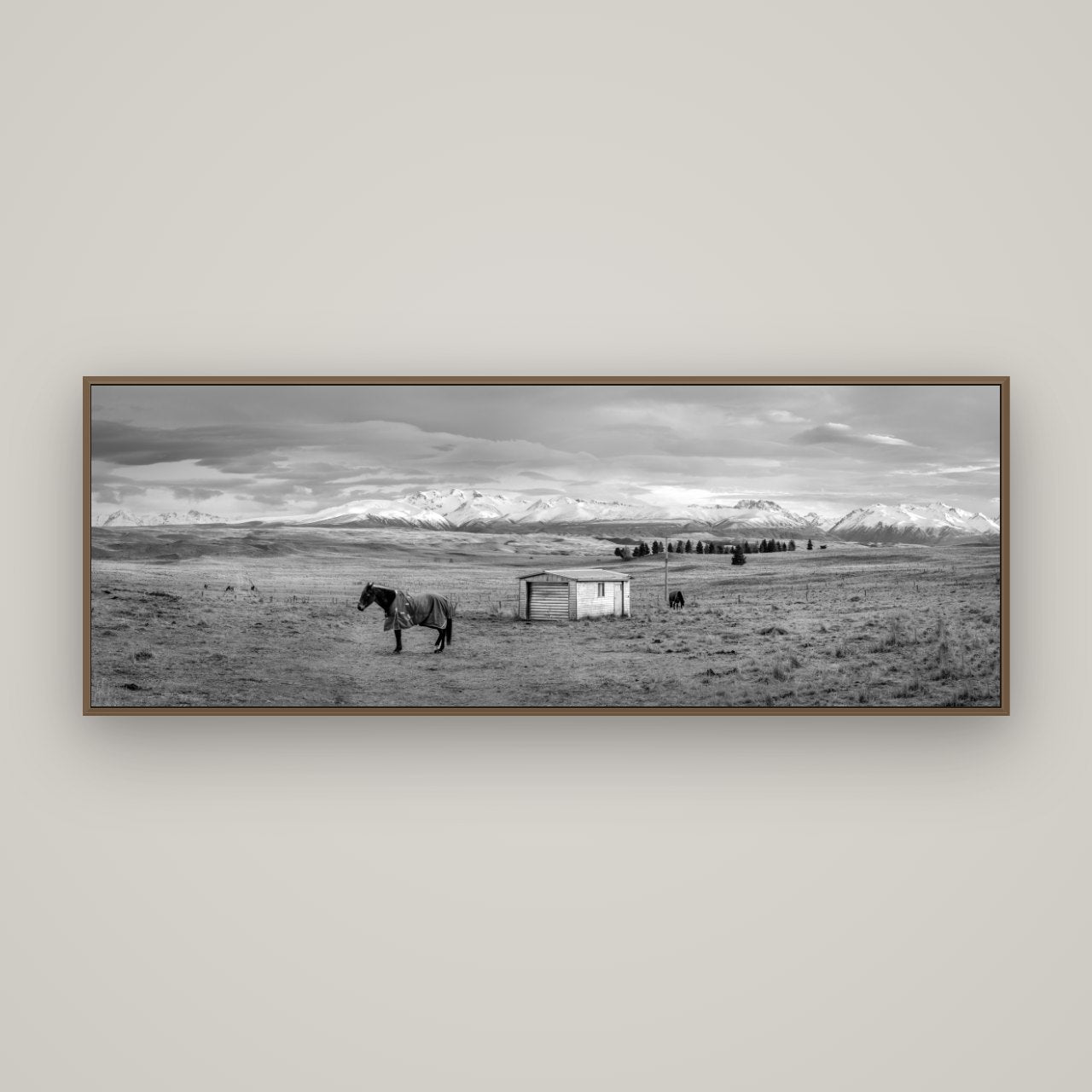 Ethereal Morning, Ben Ohau's Awakening, Basel Walnut, 170×60 cm. New Zealand fine art wall art by Stephen Milner.