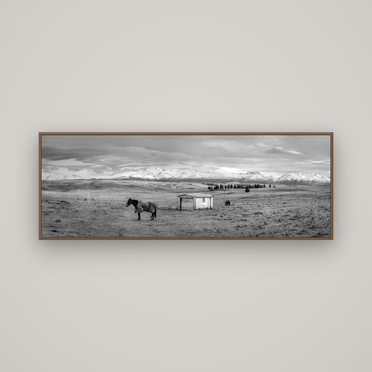 Ethereal Morning, Ben Ohau's Awakening, Basel Walnut, 170×60 cm. New Zealand fine art wall art by Stephen Milner.