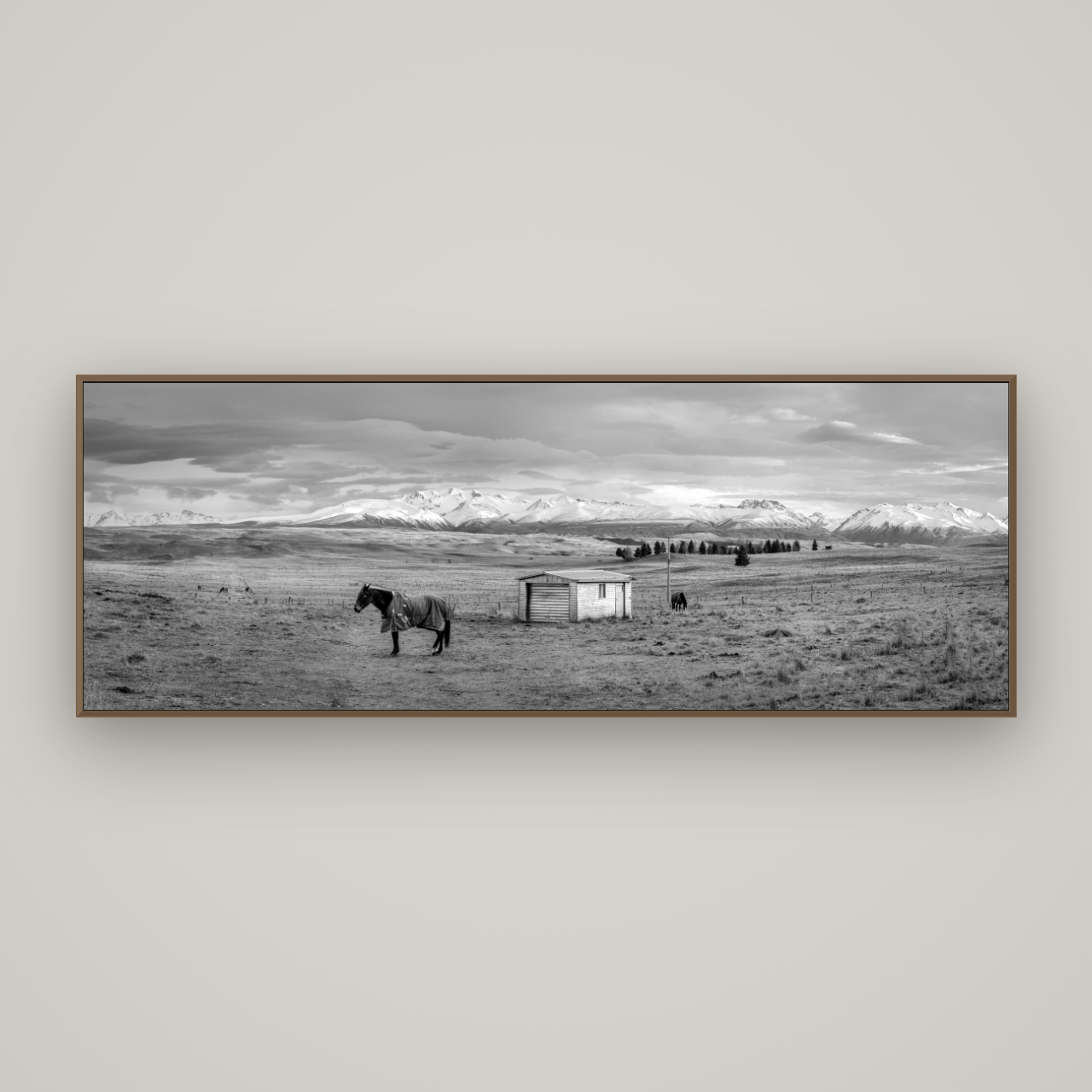 Ethereal Morning, Ben Ohau's Awakening, Basel Walnut, 198×70 cm. New Zealand fine art wall art by Stephen Milner.