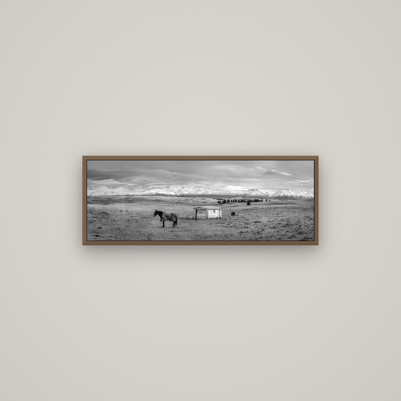 Ethereal Morning, Ben Ohau's Awakening, Basel Walnut, 85×30 cm. New Zealand fine art wall art by Stephen Milner.