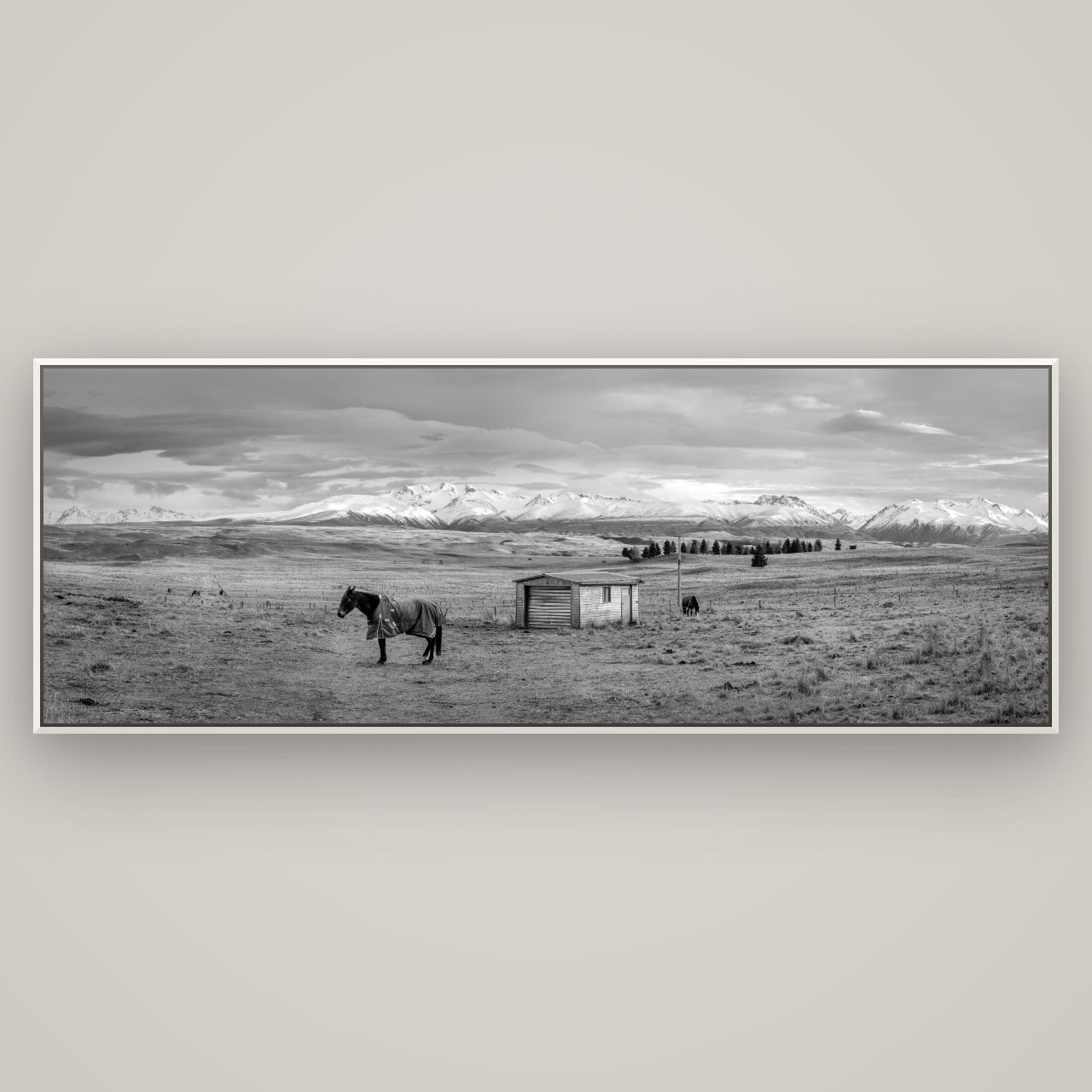 Ethereal Morning, Ben Ohau's Awakening — Basel White, 198×70 cm. New Zealand fine art wall art by Stephen Milner.