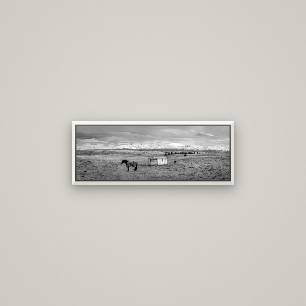 Ethereal Morning, Ben Ohau's Awakening — Basel White, 68×24 cm. New Zealand fine art wall art by Stephen Milner.
