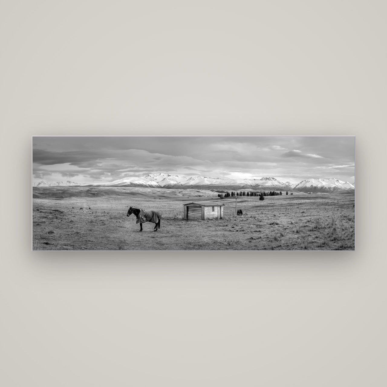 Ethereal Morning, Ben Ohau's Awakening — Slimline Silver, 170×60 cm. New Zealand fine art wall art by Stephen Milner.
