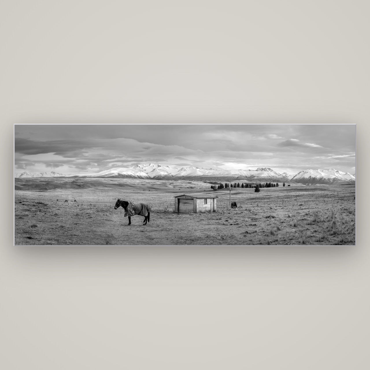Ethereal Morning, Ben Ohau's Awakening — Slimline Silver, 198×70 cm. New Zealand fine art wall art by Stephen Milner.