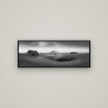 Evening Fields, Mount Kakepuku — Basel Black, 113×40 cm. New Zealand fine art wall art by Stephen Milner.
