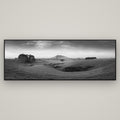 Evening Fields, Mount Kakepuku — Basel Black, 198×70 cm. New Zealand fine art wall art by Stephen Milner.
