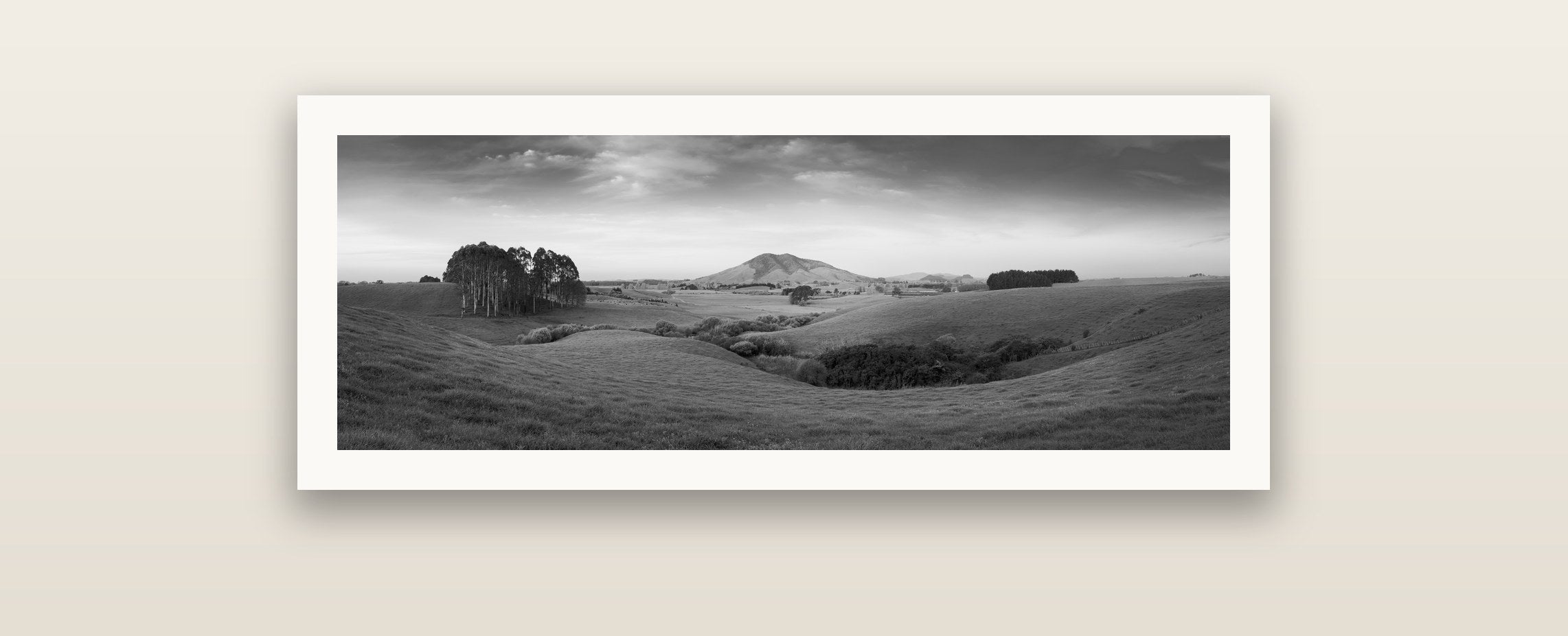 Evening Fields, Mount Kakepuku — Hahnemühle fine art print. New Zealand fine art landscape photography by Stephen Milner.
