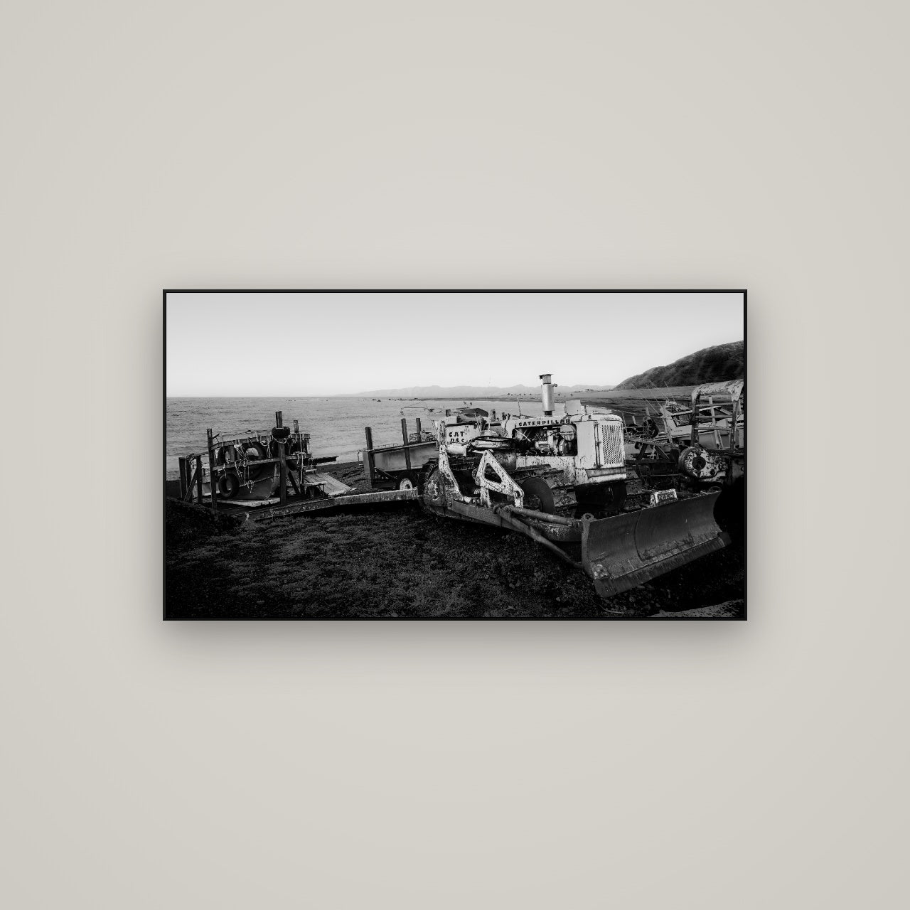 Fishing Fleet, Cape Palliser — ArtBox Black, 107×60 cm. New Zealand fine art wall art by Stephen Milner.