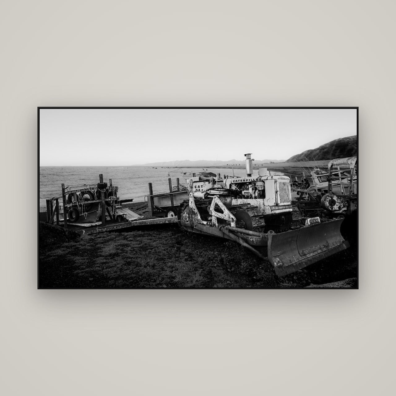 Fishing Fleet, Cape Palliser — ArtBox Black, 160×90 cm. New Zealand fine art wall art by Stephen Milner.