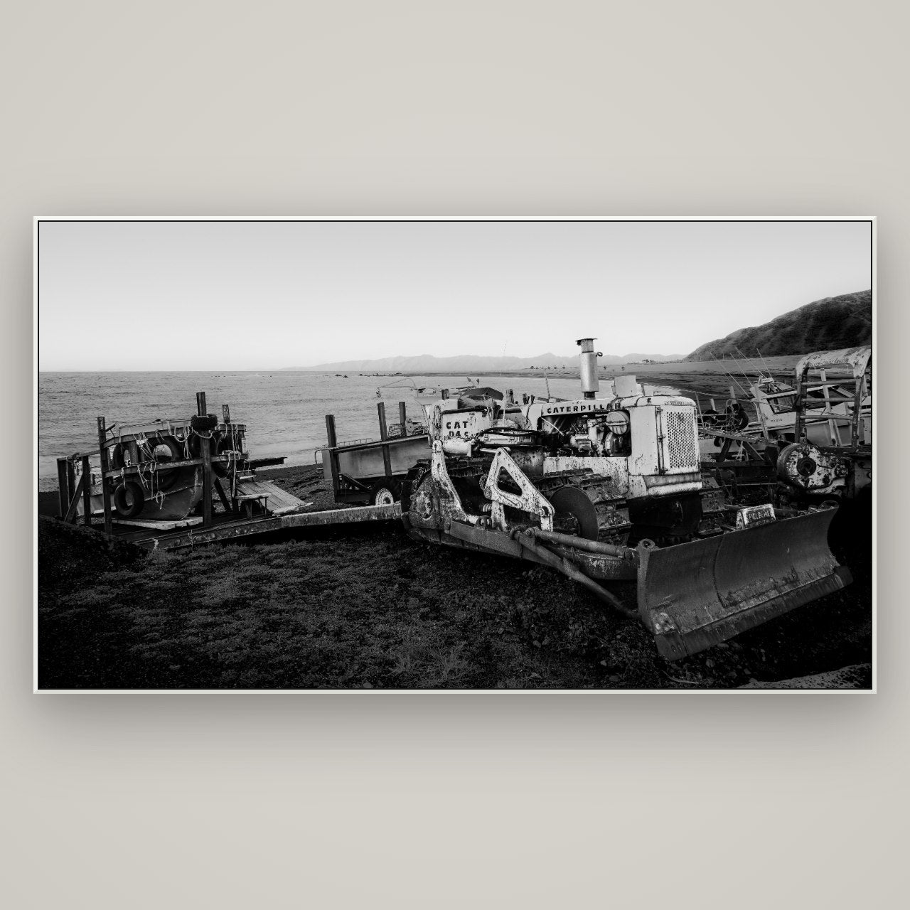 Fishing Fleet, Cape Palliser — ArtBox White, 196×110 cm. New Zealand fine art wall art by Stephen Milner.