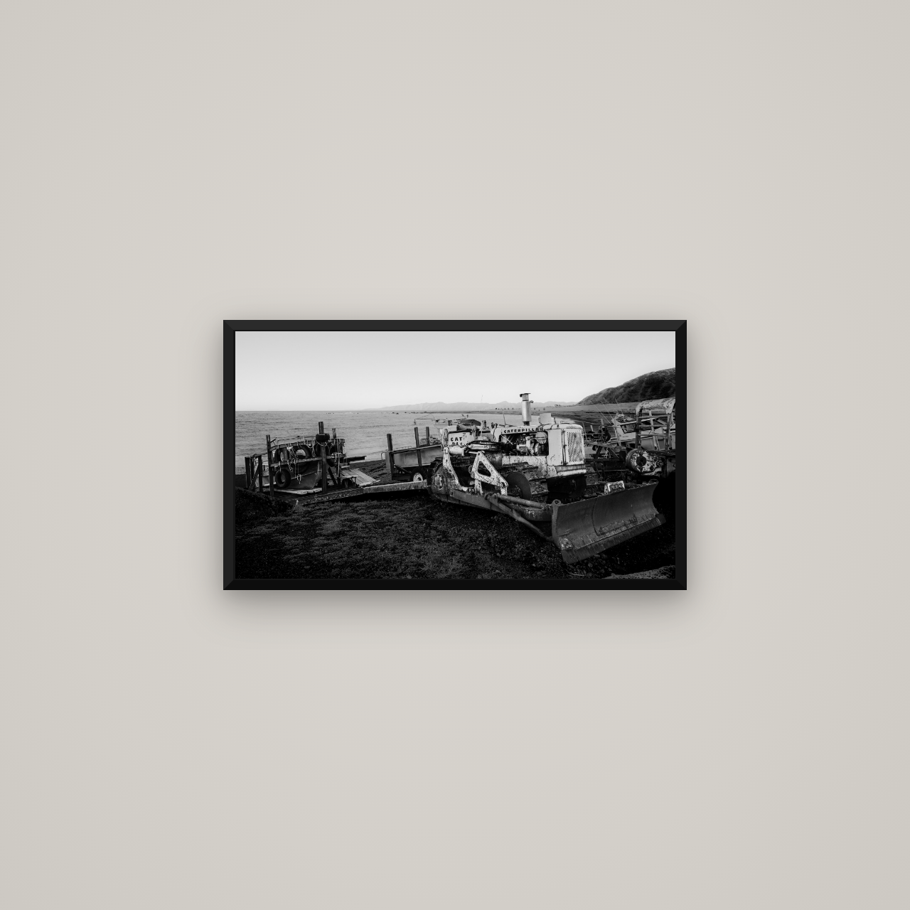 Fishing Fleet, Cape Palliser — Basel Black Matte, 64×36 cm. New Zealand fine art wall art by Stephen Milner.