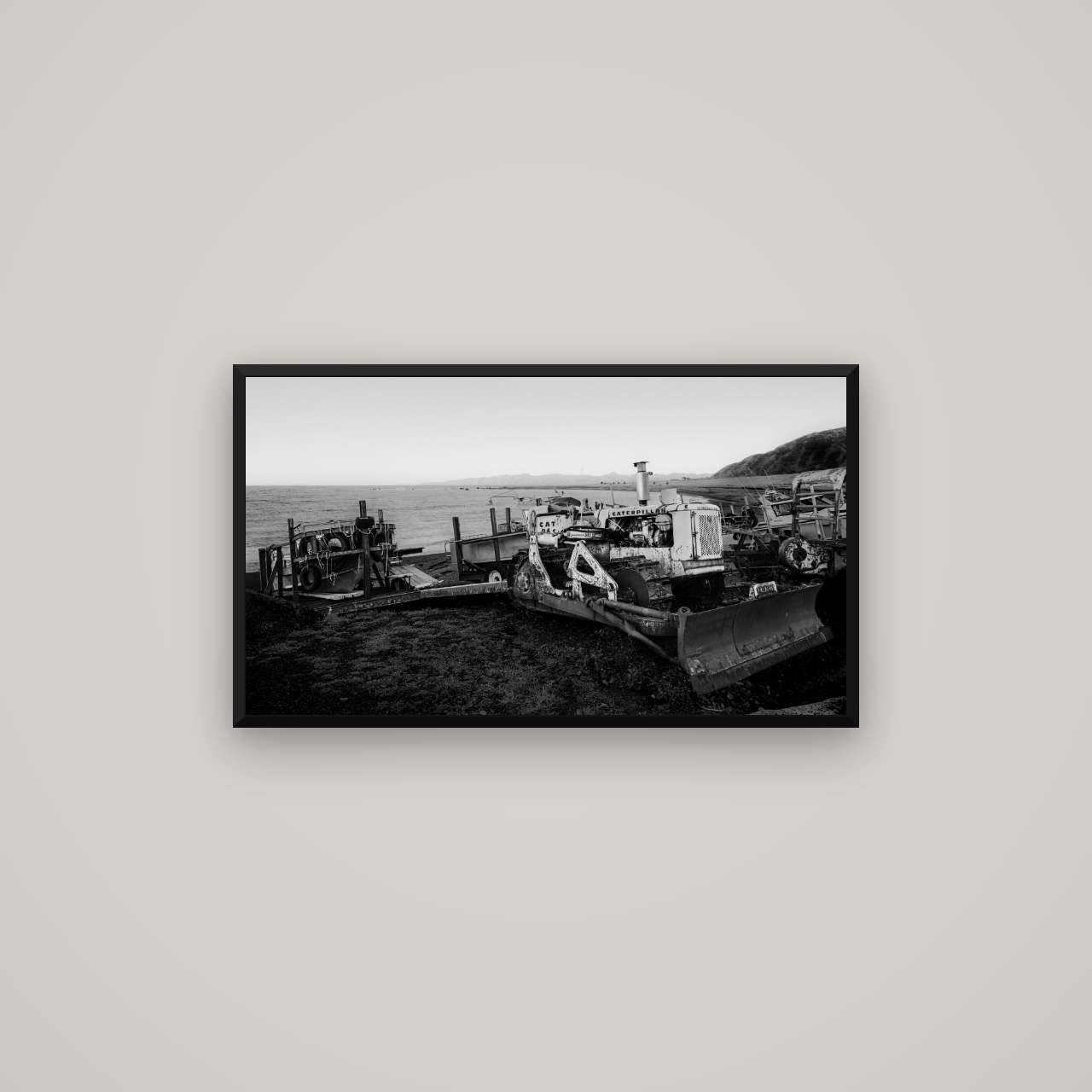 Fishing Fleet, Cape Palliser — Basel Black Matte, 80×45 cm. New Zealand fine art wall art by Stephen Milner.