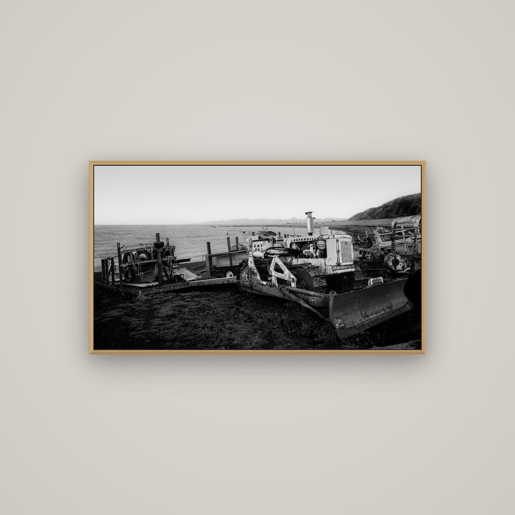 Fishing Fleet, Cape Palliser, Basel Natural Oak, 107×60 cm. New Zealand fine art wall art by Stephen Milner.
