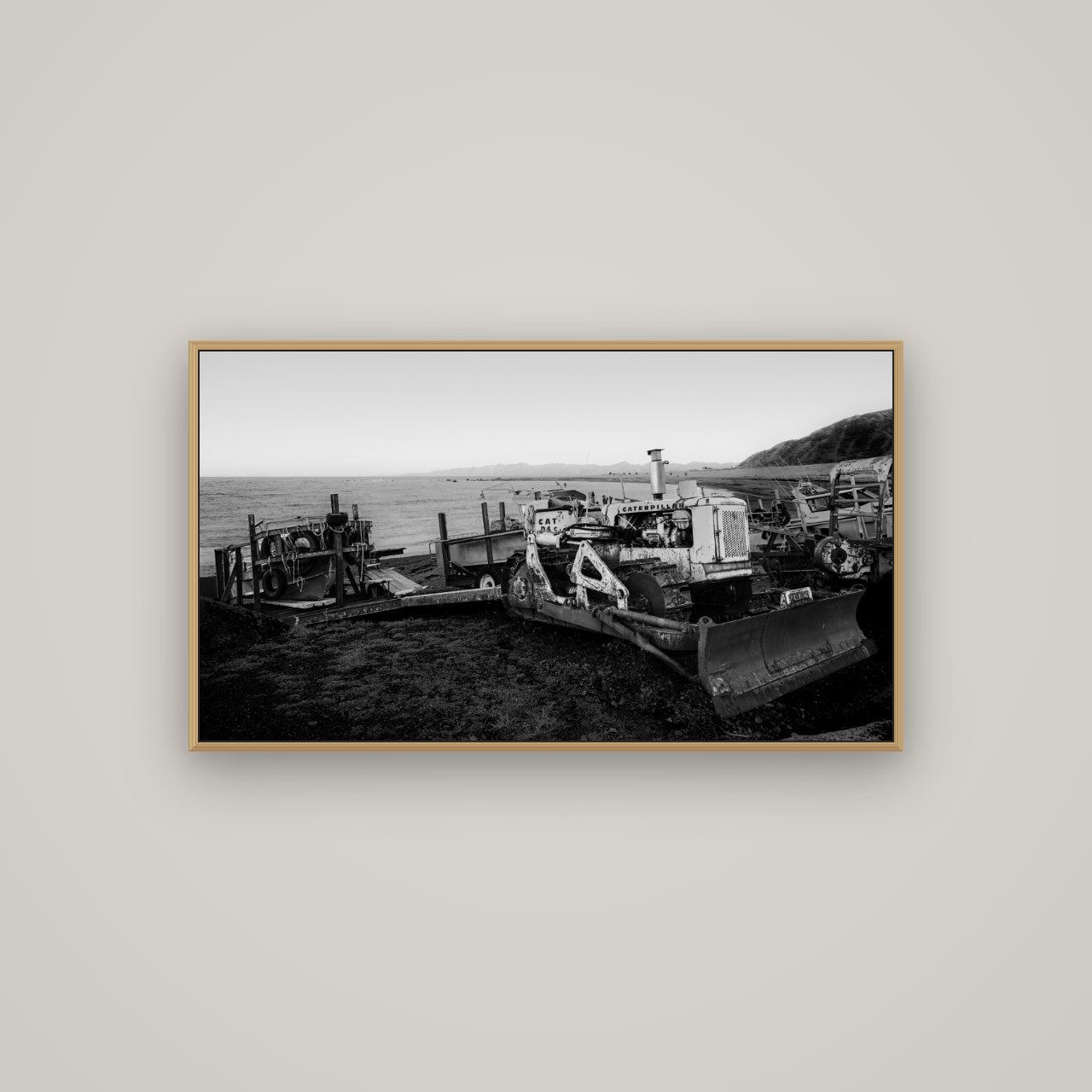 Fishing Fleet, Cape Palliser, Basel Natural Oak, 107×60 cm. New Zealand fine art wall art by Stephen Milner.