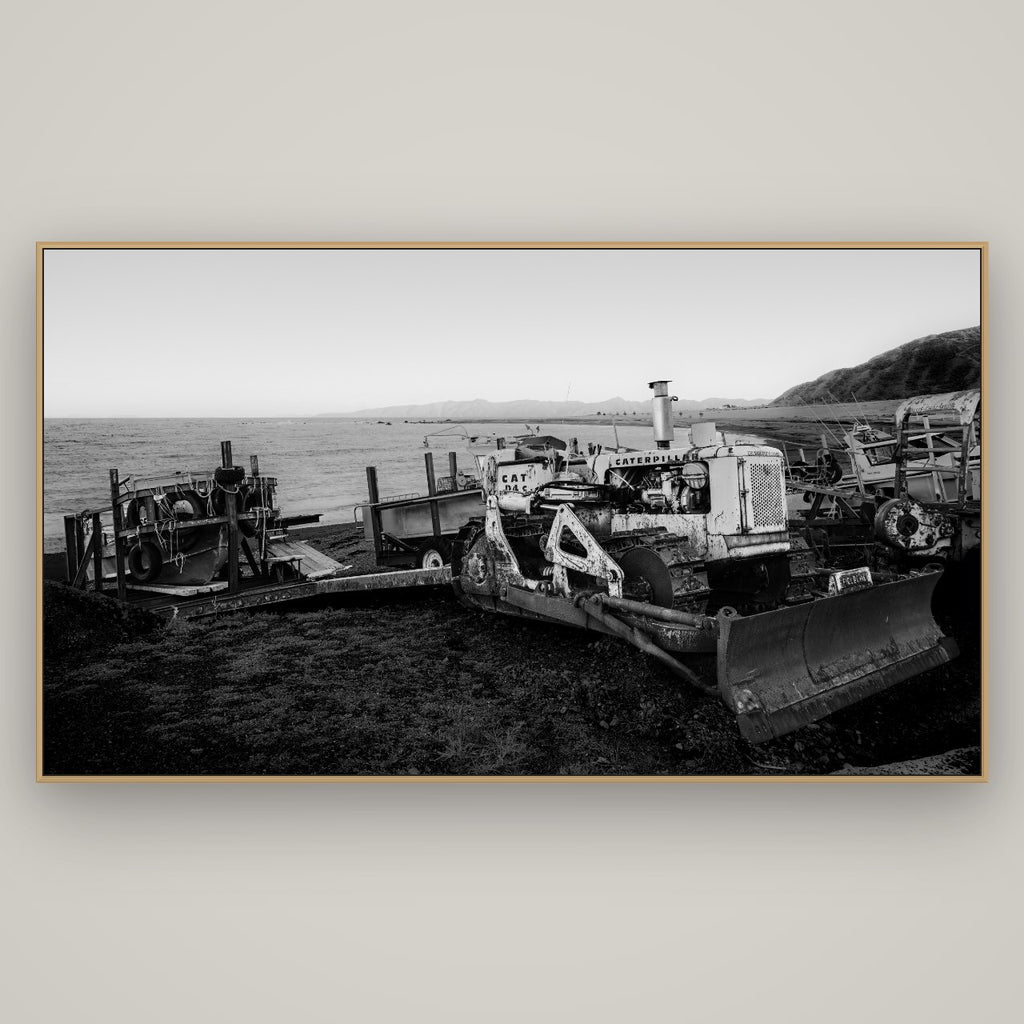 Fishing Fleet, Cape Palliser, Basel Natural Oak, 196×110 cm. New Zealand fine art wall art by Stephen Milner.