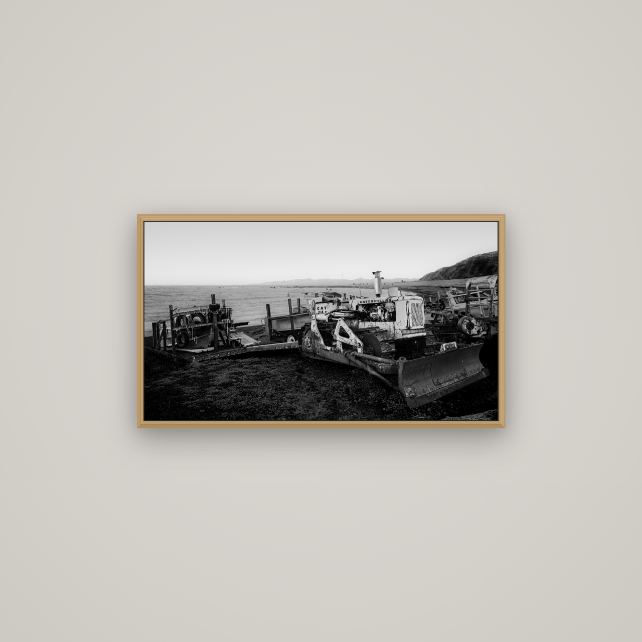 Fishing Fleet, Cape Palliser, Basel Natural Oak, 80×45 cm. New Zealand fine art wall art by Stephen Milner.