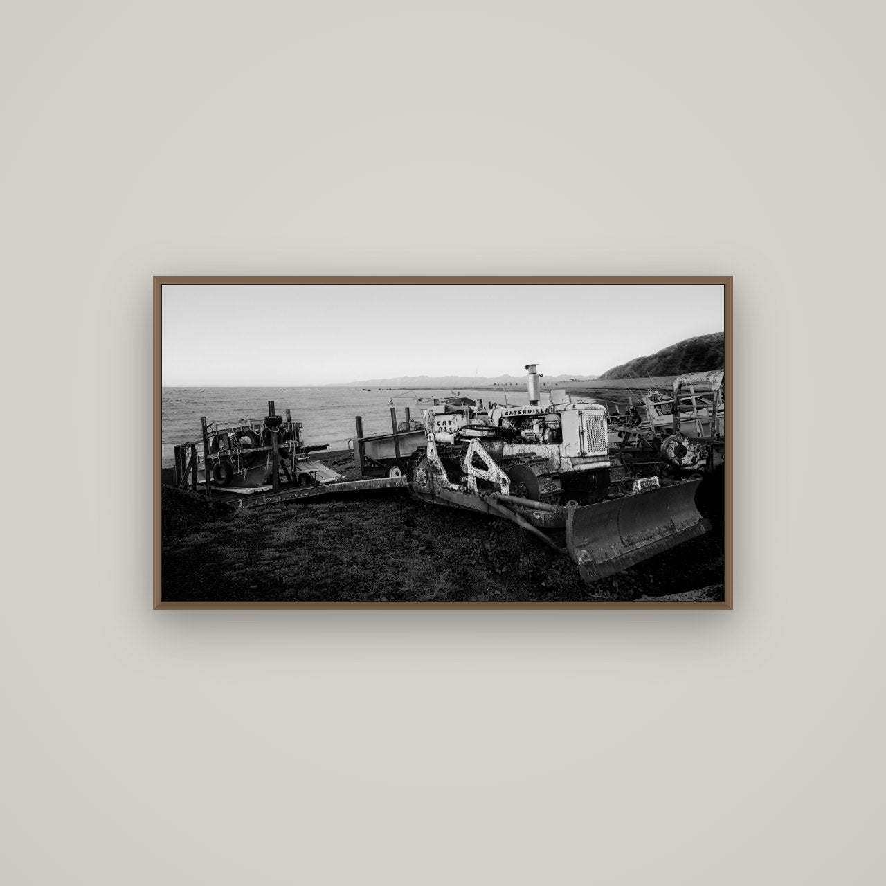 Fishing Fleet, Cape Palliser, Basel Walnut, 107×60 cm. New Zealand fine art wall art by Stephen Milner.