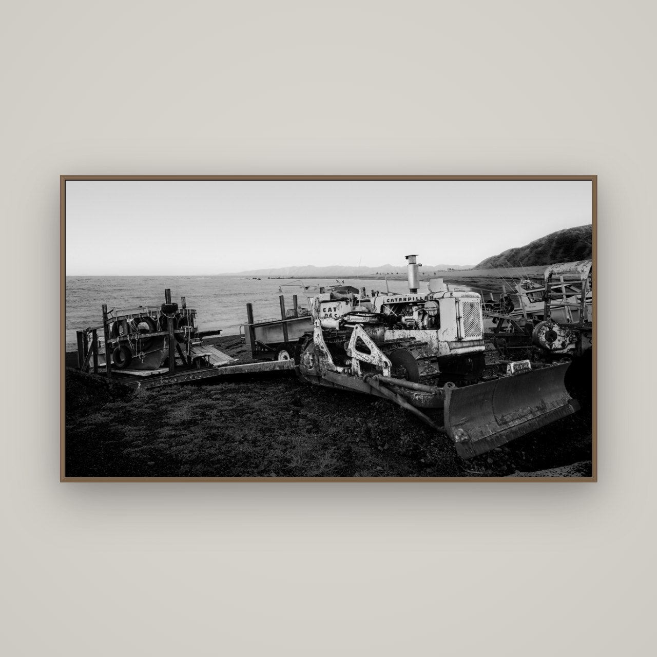 Fishing Fleet, Cape Palliser, Basel Walnut, 160×90 cm. New Zealand fine art wall art by Stephen Milner.