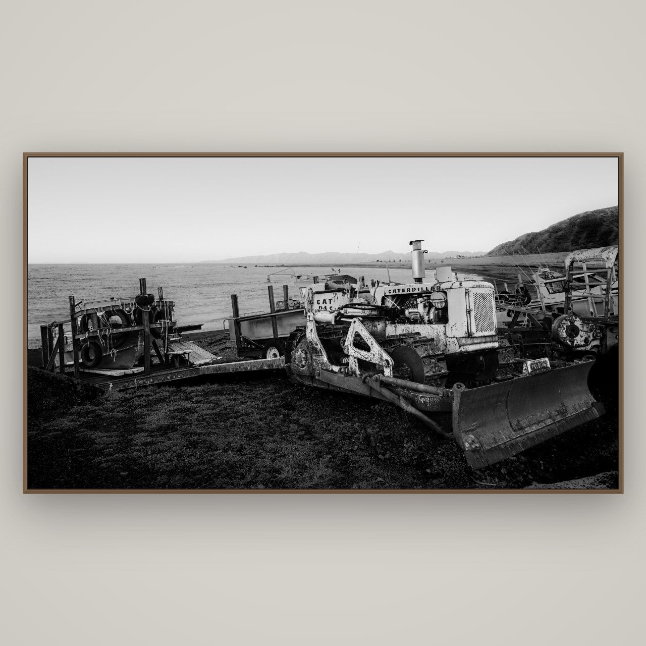 Fishing Fleet, Cape Palliser, Basel Walnut, 196×110 cm. New Zealand fine art wall art by Stephen Milner.