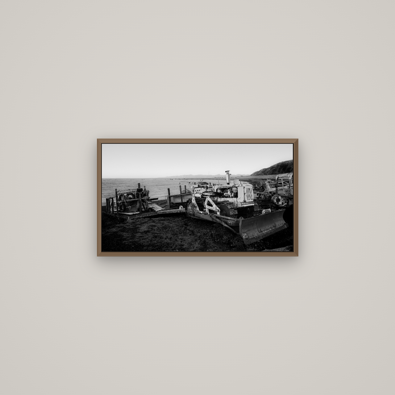 Fishing Fleet, Cape Palliser, Basel Walnut, 64×36 cm. New Zealand fine art wall art by Stephen Milner.