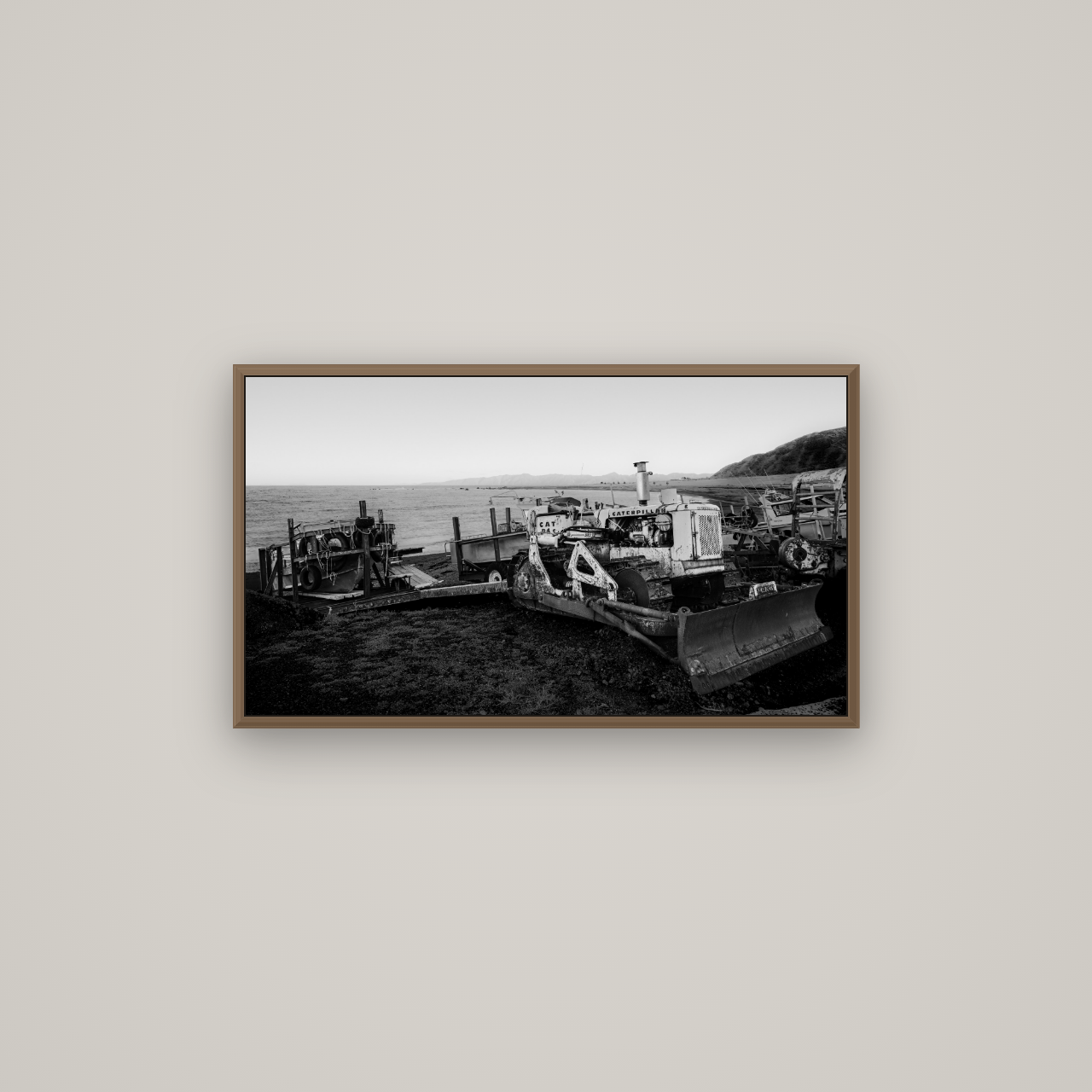 Fishing Fleet, Cape Palliser, Basel Walnut, 80×45 cm. New Zealand fine art wall art by Stephen Milner.