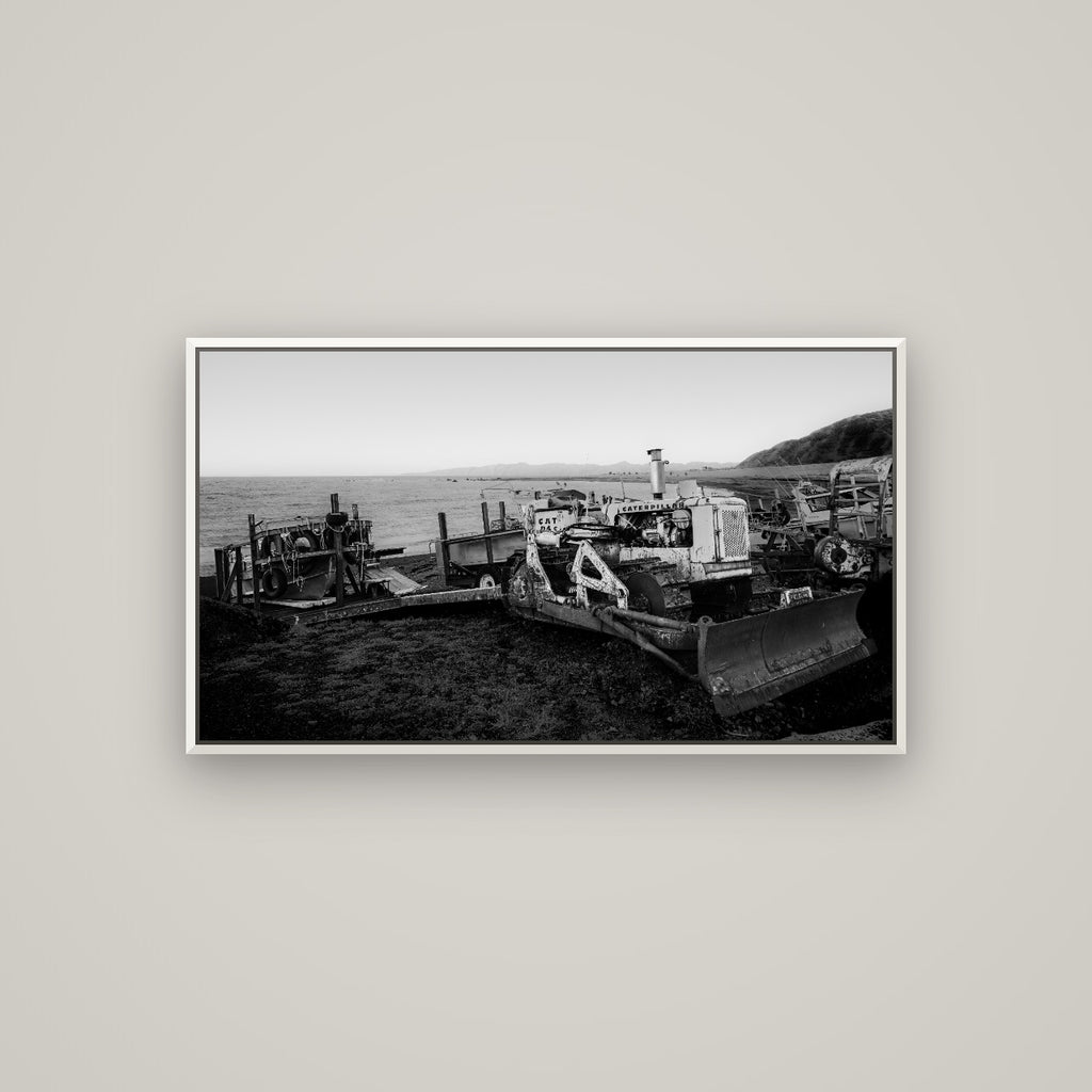 Fishing Fleet, Cape Palliser — Basel White, 107×60 cm. New Zealand fine art wall art by Stephen Milner.
