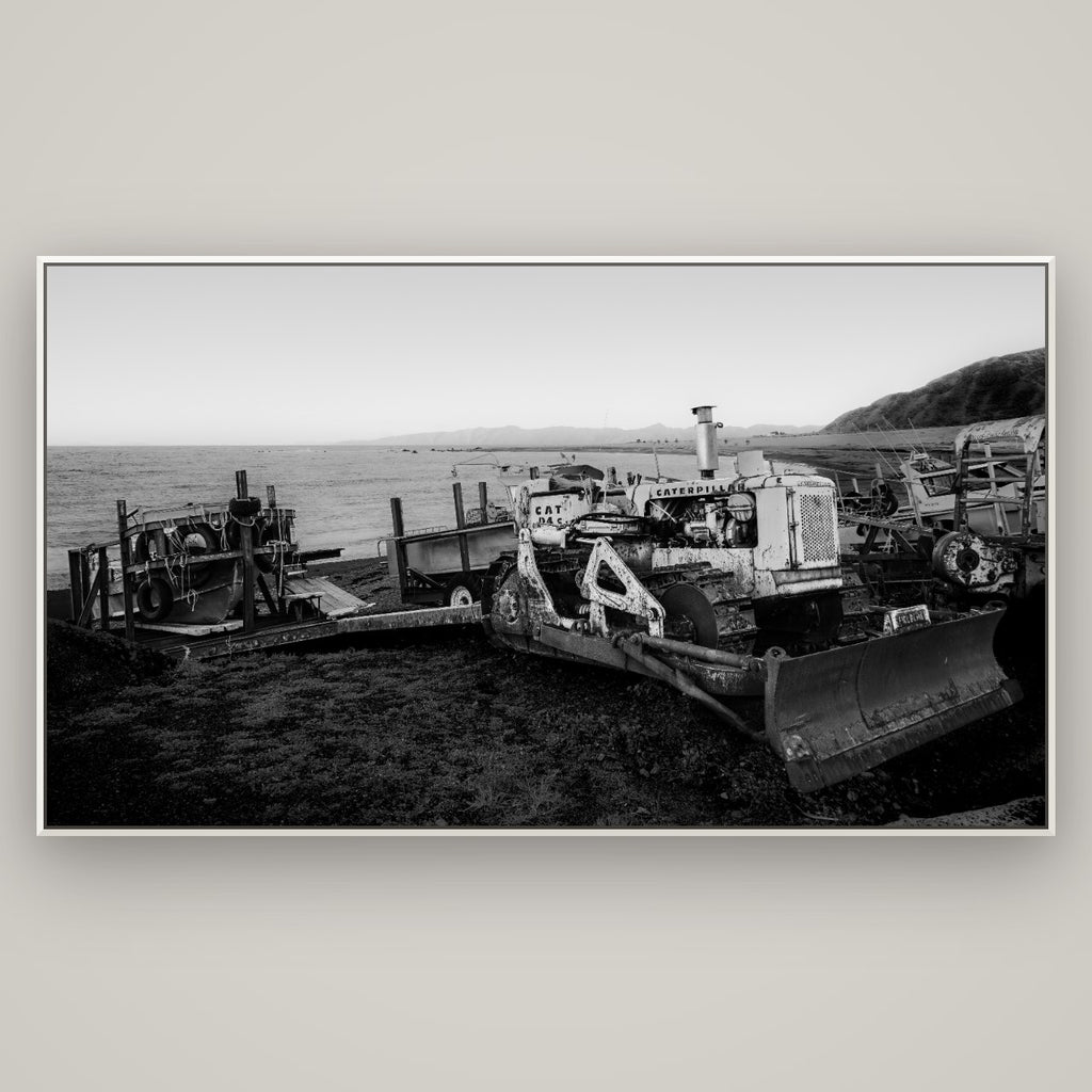 Fishing Fleet, Cape Palliser — Basel White, 196×110 cm. New Zealand fine art wall art by Stephen Milner.