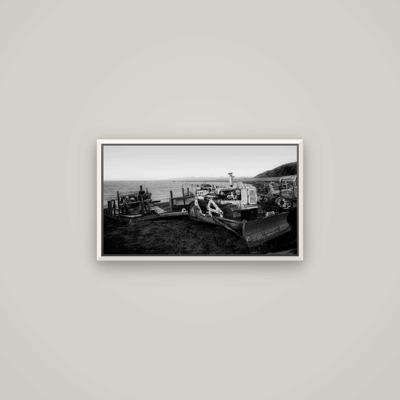 Fishing Fleet, Cape Palliser — Basel White, 64×36 cm. New Zealand fine art wall art by Stephen Milner.