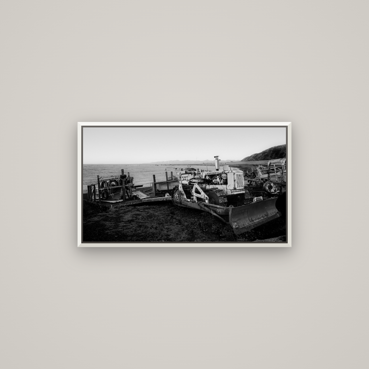 Fishing Fleet, Cape Palliser — Basel White, 80×45 cm. New Zealand fine art wall art by Stephen Milner.