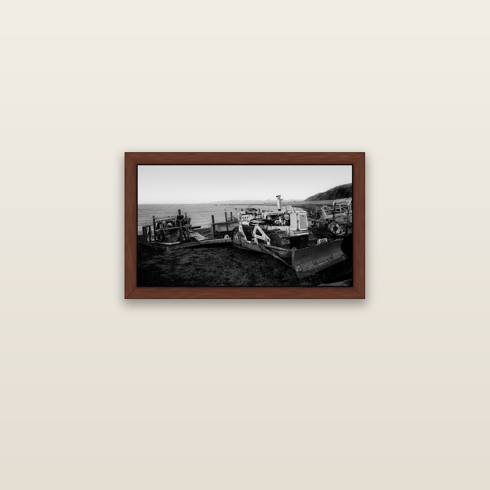 Fishing Fleet, Cape Palliser — brown float frame canvas, 61 × 36 cm. New Zealand fine art landscape wall art by Stephen Milner.