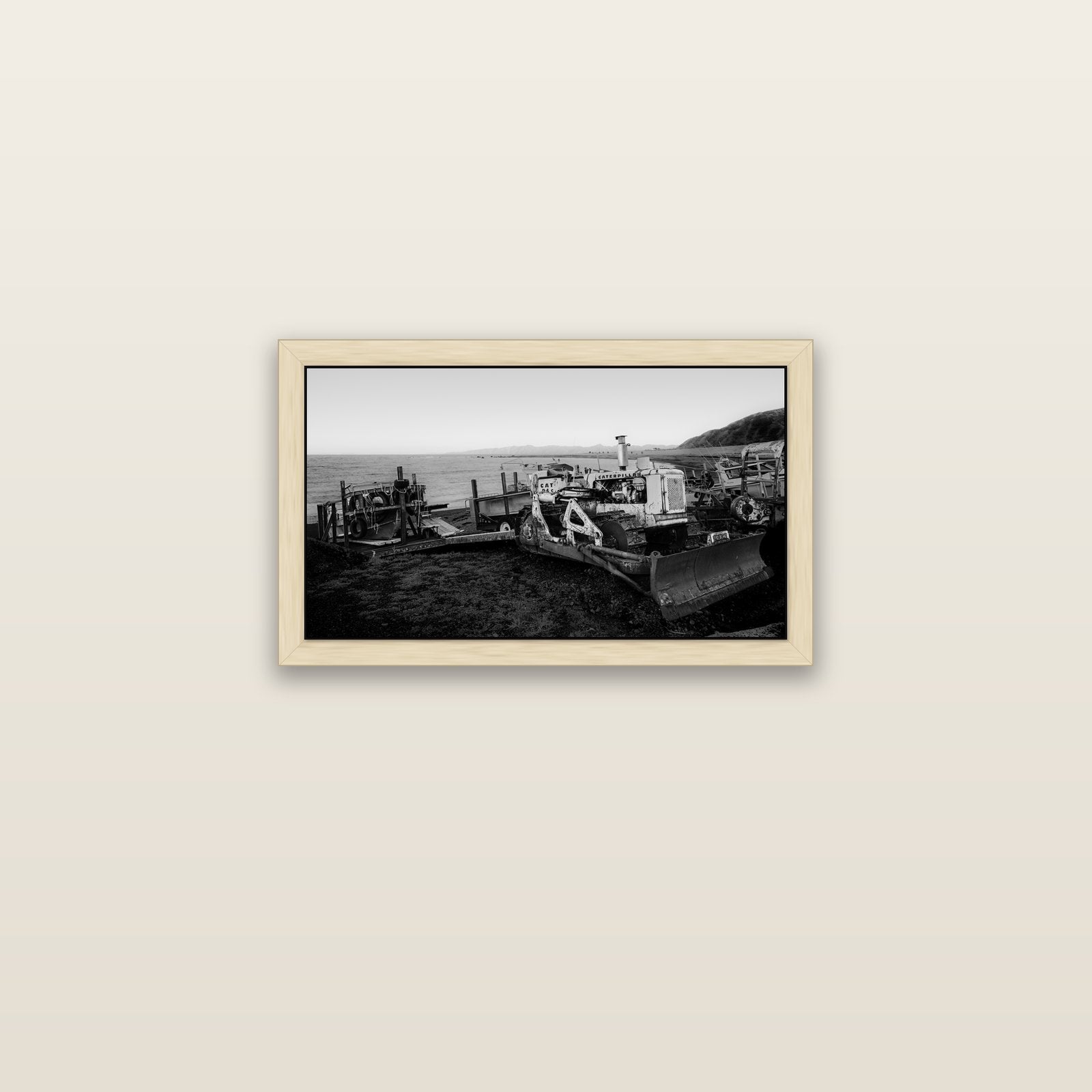 Fishing Fleet, Cape Palliser — natural float frame canvas, 61 × 36 cm. New Zealand fine art landscape wall art by Stephen Milner.
