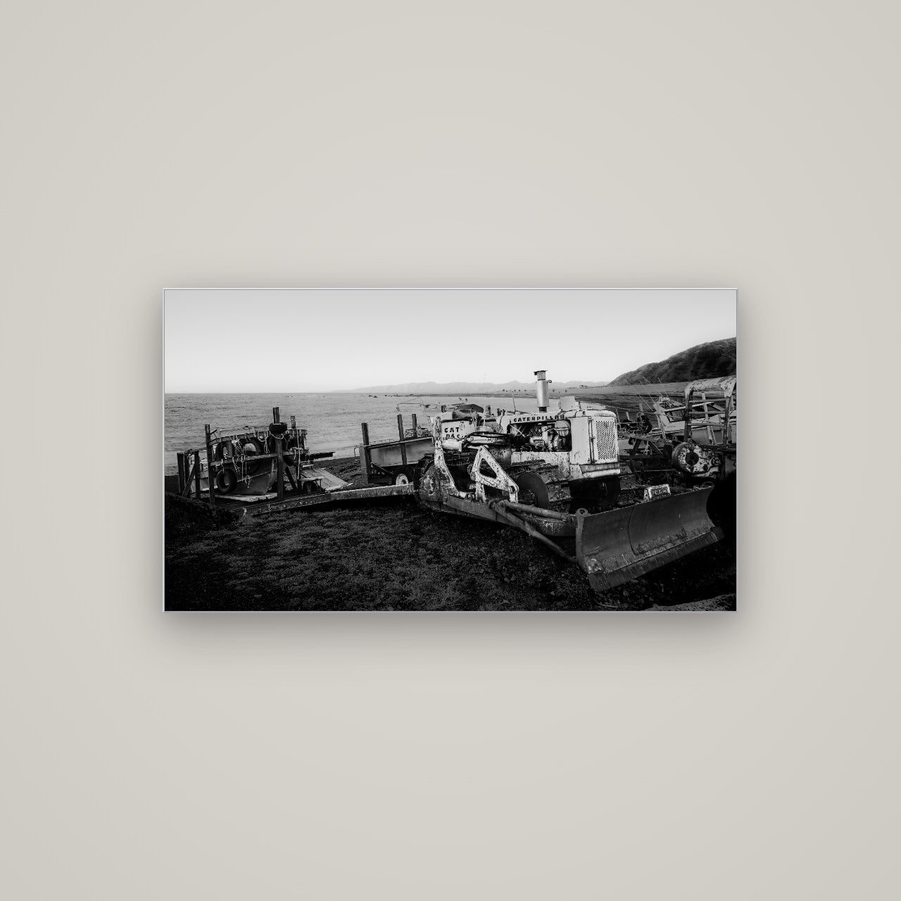 Fishing Fleet, Cape Palliser — Slimline Silver, 107×60 cm. New Zealand fine art wall art by Stephen Milner.